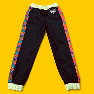 Black Colorful Cartoon Disney Cars Land Neon Light Jogger Pants Boys 7/8 NEW